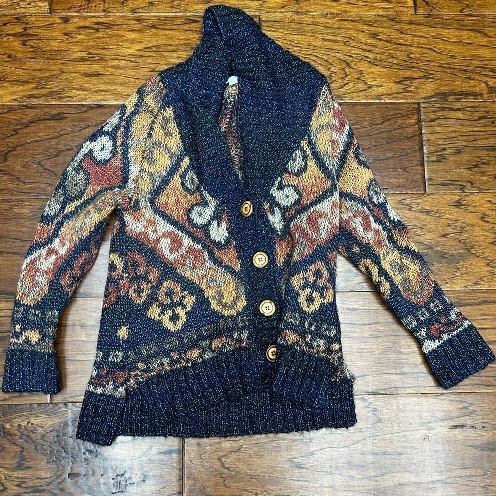 J Jill acrylic‎ knit wool sweater boho quiet luxury heritage